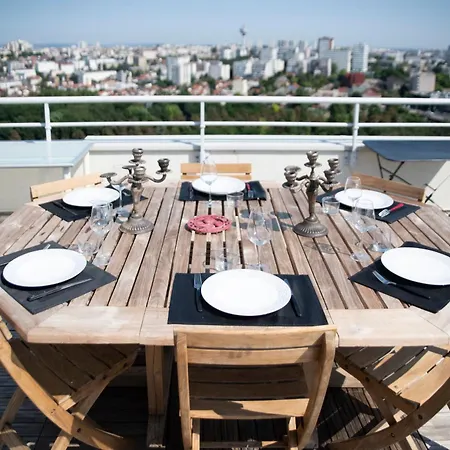 Duplex Rooftop Vue Tour Eiffel Apartmán *